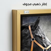 HR119 لوحة فنية بالأبيض والأسود تصور رأس حصان أسود...