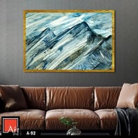 A92 لوحة فنية تتجسد فيها قمم الجبال بألوان باردة و...