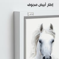 HR96 لوحة فنية معاصرة تصور رأس حصان أبيض ناصع، على...