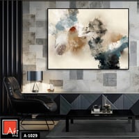 A1029 لوحة تجريدية حيادية بلمسات داكنة