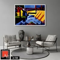 A730 لوحة فنية تجريدية تعكس منظر طبيعي بألوان زاهي...