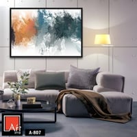 A807 لوحة مجردة بألوان ترابية زاهية، تتكون من مجمو...