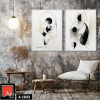 A1043 لوحة ثنائية بخطوط وأشكال دائرية