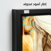 HR128 لوحة فنية تجريدية تصور رأس حصان أبيض بألوان...