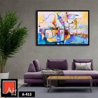 A413 لوحة فنية معاصرة تجمع بين الألوان الزاهية وال...