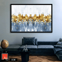 A-18 "لوحة جدارية فنية بتصميم تجريدي بألوان الأزرق...