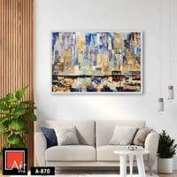 A870 لوحة فنية تجريدية تصور مدينة حيوية بأضواءها ا...