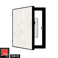 CVR70لوحة تجريدية بنمط نقطي أبيض وبيج