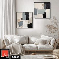 A1053 لوحة ثنائية بتصميم هندسي محايد