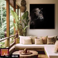 HR98 لوحة فنية معاصرة تصور رأس حصان عربي أصيل بلون...