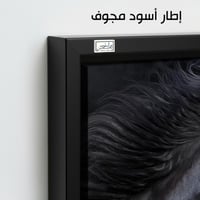 HR48 لوحة فنية معاصرة تصور رأس حصان أسود بجمال لاف...