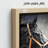 HR119 لوحة فنية بالأبيض والأسود تصور رأس حصان أسود...