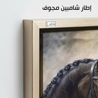 HR2 لوحة فنية فاخرة تصور حصاناً أسود بتفصيل واقعية...