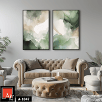 A1047 لوحة ثنائية بألوان خضراء هادئة