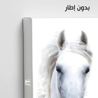 HR96 لوحة فنية معاصرة تصور رأس حصان أبيض ناصع، على...
