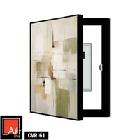 CVR61 لوحة تجريدية بألوان بيج وأخضر.