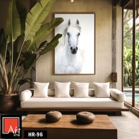 HR96 لوحة فنية معاصرة تصور رأس حصان أبيض ناصع، على...