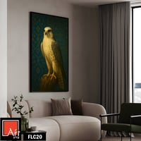 FLC20 لوحة صقر، أزرق داكن، فخامة عربية.