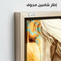 HR128 لوحة فنية تجريدية تصور رأس حصان أبيض بألوان...