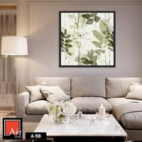 A98 لوحة فنية أنيقة بطابع نباتي تجمع بين درجات الل...