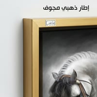 HR1 لوحة فنية راقية تصور حصاناً أبيض بتفاصيل مميزة...
