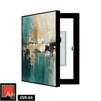 CVR64 لوحة تجريدية بألوان ذهبية وزمردية.