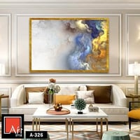 A326 لوحة فنية تجريدية بتدرجات الألوان الذهبية وال...