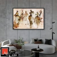 A864 لوحة فنية تجريدية تصور مجموعة من النساء الرشي...