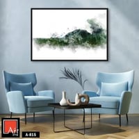 A815 لوحة مائية هادئة تصور منظر طبيعي جبلي بألوان...