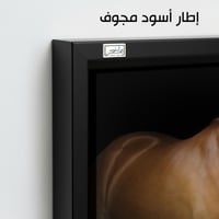 HR51 لوحة فنية معاصرة تصور حصانًا بنيًا جميلًا، يق...