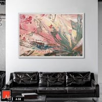 A58 لوحة جدارية حديثة بتصميم تجريدي يجمع بين الألو...