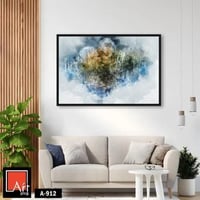 A912 لوحة فنية مائية هادئة تصور منظر طبيعي لبحيرة...