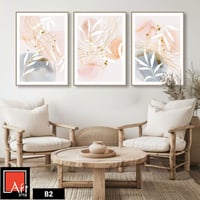 B2 ثلاث لوحات تجريدية بألوان باستيل