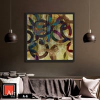 A-6 "لوحة فنية تجريدية بألوان متعددة مدمجة بتصميم...
