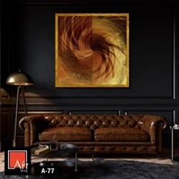 A77 لوحة تجريدية بألوان دافئة تتداخل بشكل دوامي، ت...