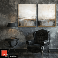 A1058 لوحة ثنائية تجريدية بألوان دافئة