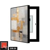 CVR54 لوحة تجريدية بالرمادي والذهبي