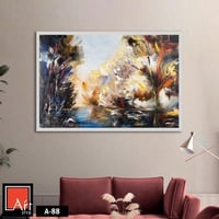 A88 لوحة طبيعية ساحرة بألوان دافئة، تعكس مشهداً خل...