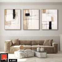 A1007 لوحة ثلاثية بخطوط هندسية بسيطة