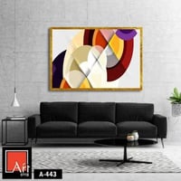 A443 لوحة فنية تجريدية بألوان زاهية، تجمع بين الأش...