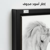 HR106 لوحة فنية معاصرة تصور حصانًا أبيضًا جميلاً ب...