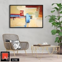 A731 لوحة فنية تجريدية هادئة تتميز بمزيج دافئ من ا...