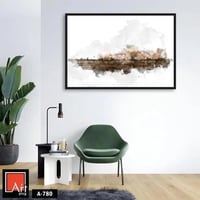 A780 لوحة فنية تجريدية مائية هادئة تصور منظر طبيعي...
