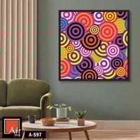 A597 لوحة تجريدية ملونة بأشكال دائرية متداخلة، تخل...
