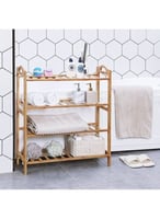 منظم رفوف للأحذية مكون من 4 مستويات الخيزران الطبي...