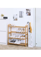 منظم رفوف للأحذية مكون من 4 مستويات الخيزران الطبي...