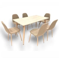 طقم طاولة مع 6 كراسي بيج