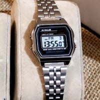 ساعة أطفال إلكترونية كلاسيكية ,لون فضي ,حديد صلب ض...