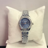 ساعة C-ROSE الفاخرة للأطفال ,طلاء كحلي/فضي ,خطوط ع...