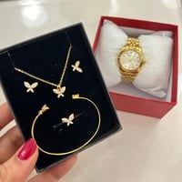 طقم ذهبي و ساعة ذهبي